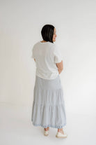 Sawyer Striped Maxi Skirt in Slate Blue - Womens - Bottoms - Skirts