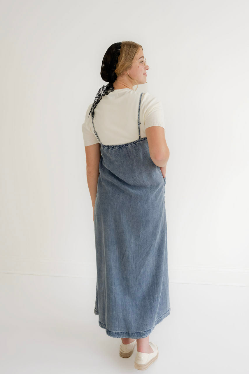 Peyton Denim Maxi Jumper Dress
