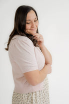 Anya Pointelle Cardigan in Blush Pink - Womens - Outerwear - Cardigans