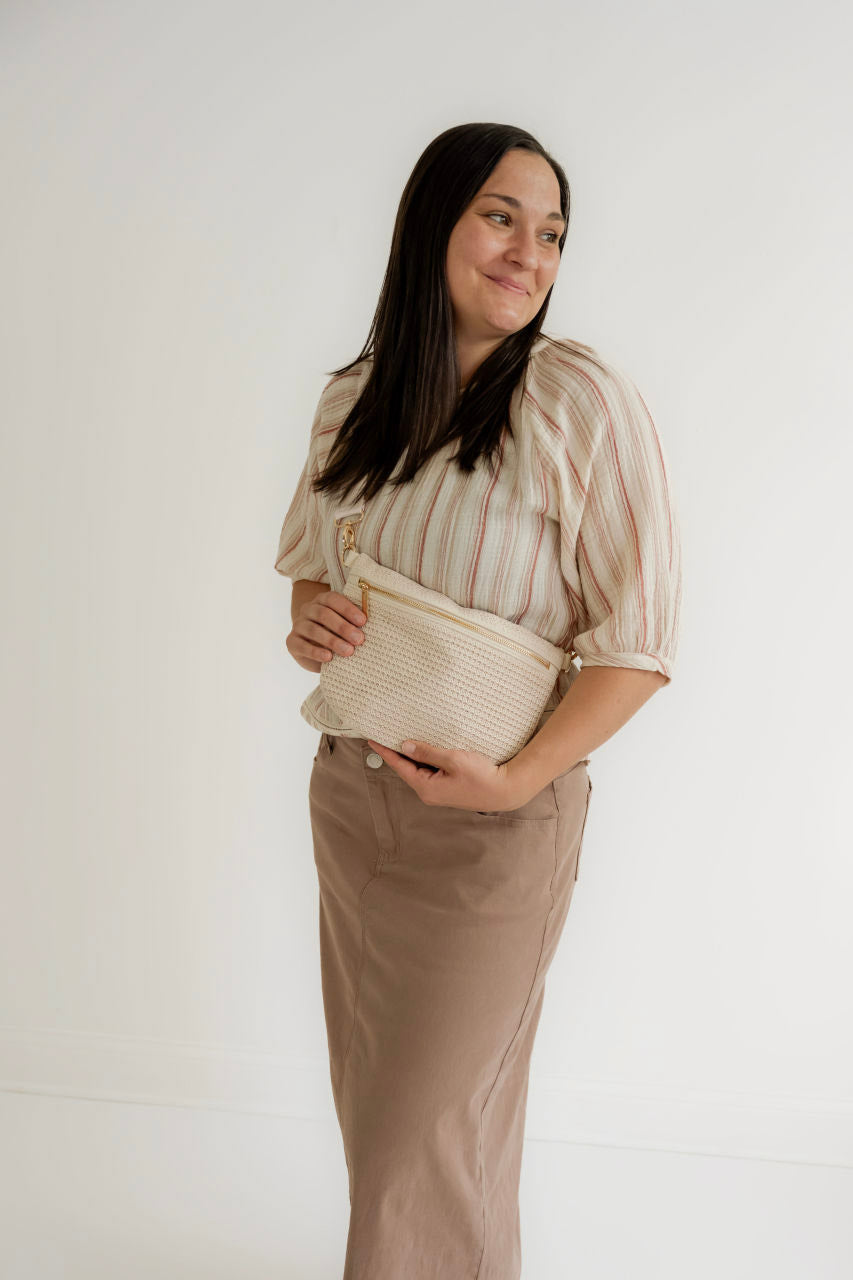 Raffia Crossbody Bag in Cream - Womens - Accessories