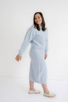 Elliott Waffle Knit Sweater Skirt in Sky- FINAL SALE - Womens - Bottoms - Skirts
