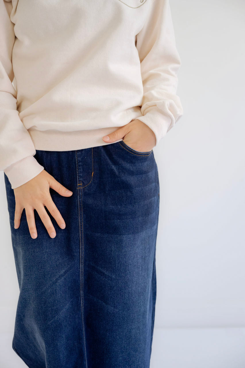 Rosemary Denim Skirt in Dark Wash