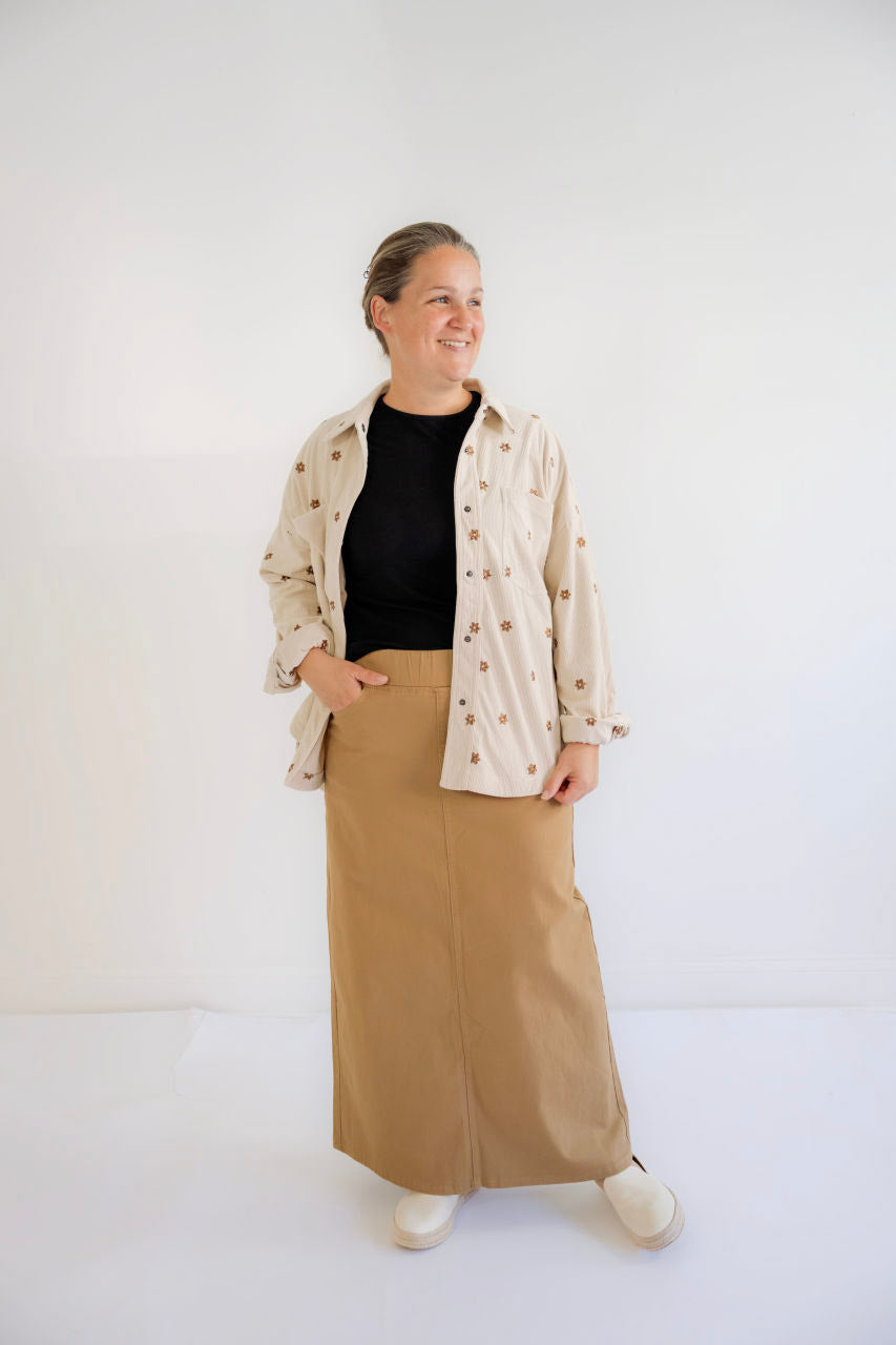 Winona Corduroy Floral Jacket in Ecru - Winona Corduroy Floral Jacket in Ecru - S - Salt and Honey