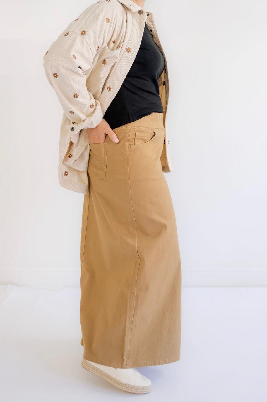 Emma Maxi Skirt in Khaki- FINAL SALE - Womens - Bottoms - Skirts