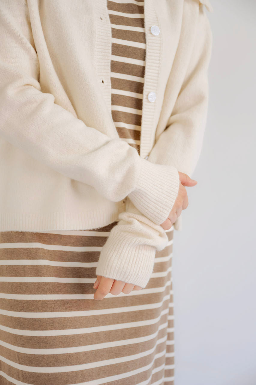 Abigail Peter Pan Collar Sweater in Cream - Abigail Peter Pan Collar Sweater in Cream - S - Salt and Honey