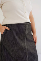 Elsie Classic Denim Skirt in Vintage Black- FINAL SALE - Womens - Bottoms - Skirts