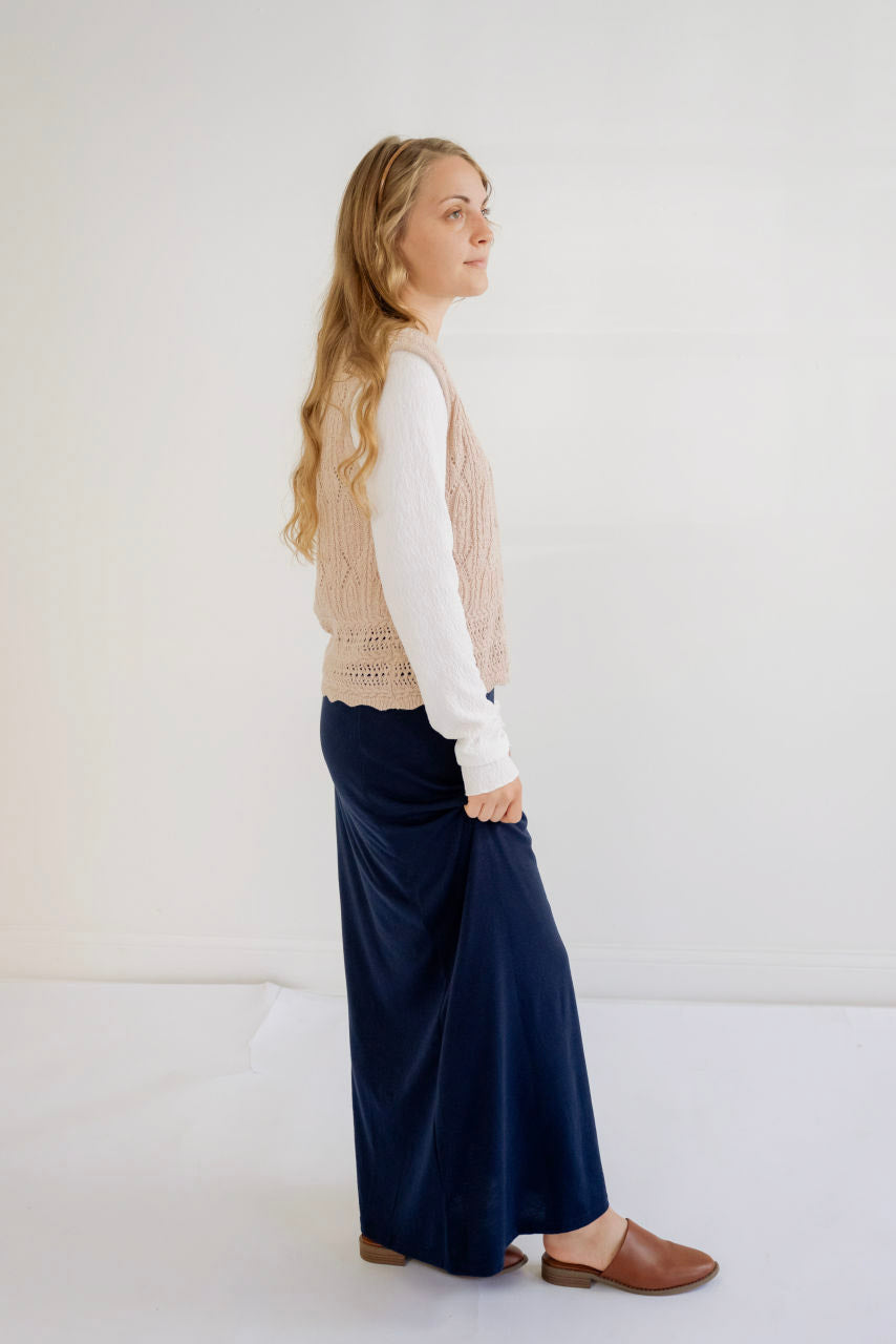 Clarise Knit Maxi Skirt in Navy - Clarise Knit Maxi Skirt in Navy - S - Salt and Honey