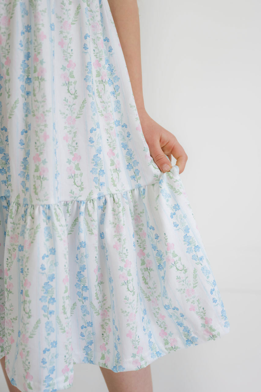 Olivia Girls Midi Dress in Pastel Floral