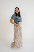 Marynn Floral Maxi Crinkle Skirt in Rosewood - Womens - Bottoms - Skirt