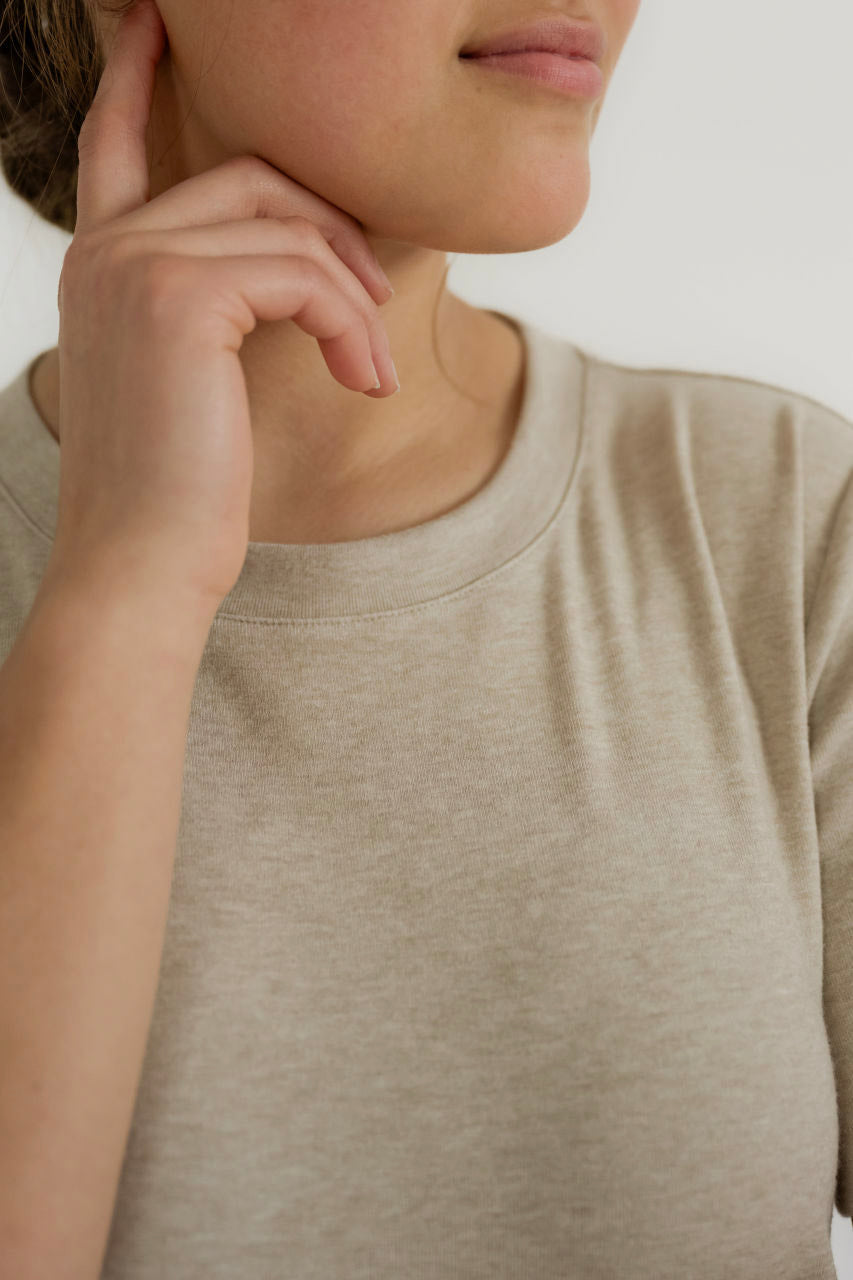 Ainsley Knit Midi Dress in Taupe