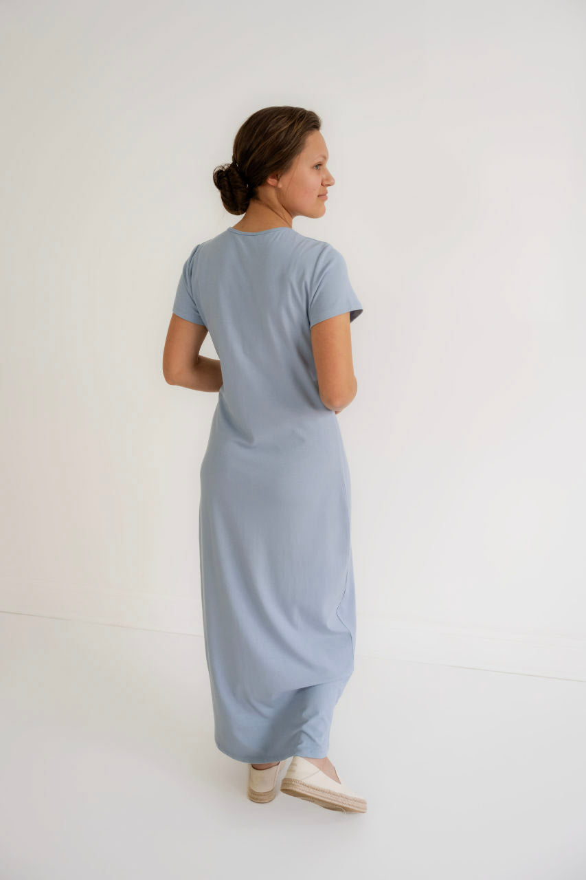 Elle Knit T-Shirt Dress in Sky Blue- FINAL SALE - Womens - Dresses