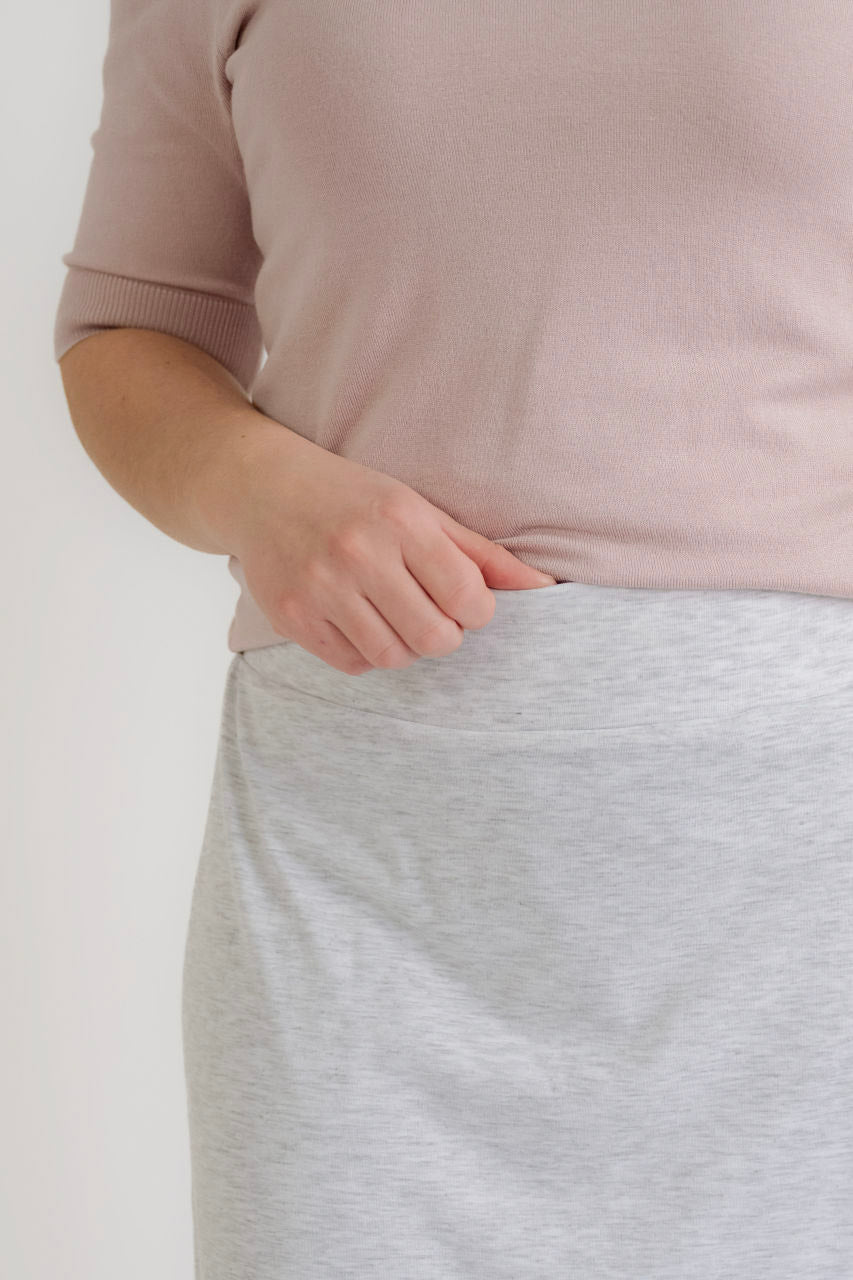 Clarise Knit Maxi Skirt in Heather Gray