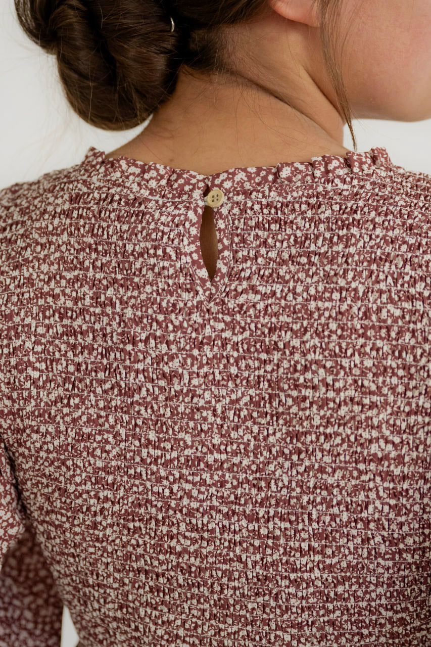 Chloe Floral Midi Dress in Rose