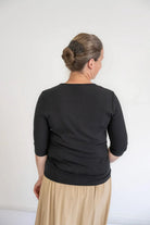 Odette Essential Half Sleeve Top in Black - Odette Essential Half Sleeve Top in Black - S - Salt and Honey