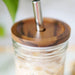 22 oz Glass Tumbler + Acacia Lid + Straw - 22 oz Glass Tumbler + Acacia Lid + Straw - undefined - Salt and Honey