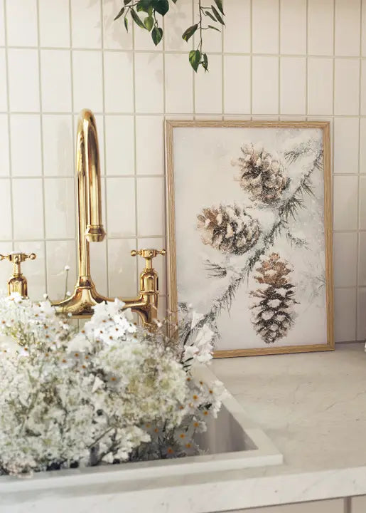 winter pinecone canvas unframed art