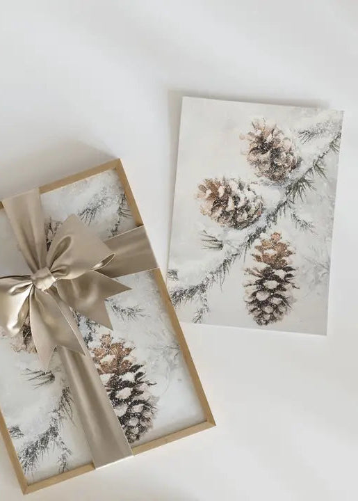 Winter Pinecone Art Print- FINAL SALE - Home - Decor - Signs
