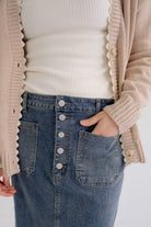 Camdyn Midi Denim Skirt- FINAL SALE - Womens - Bottoms - Skirts