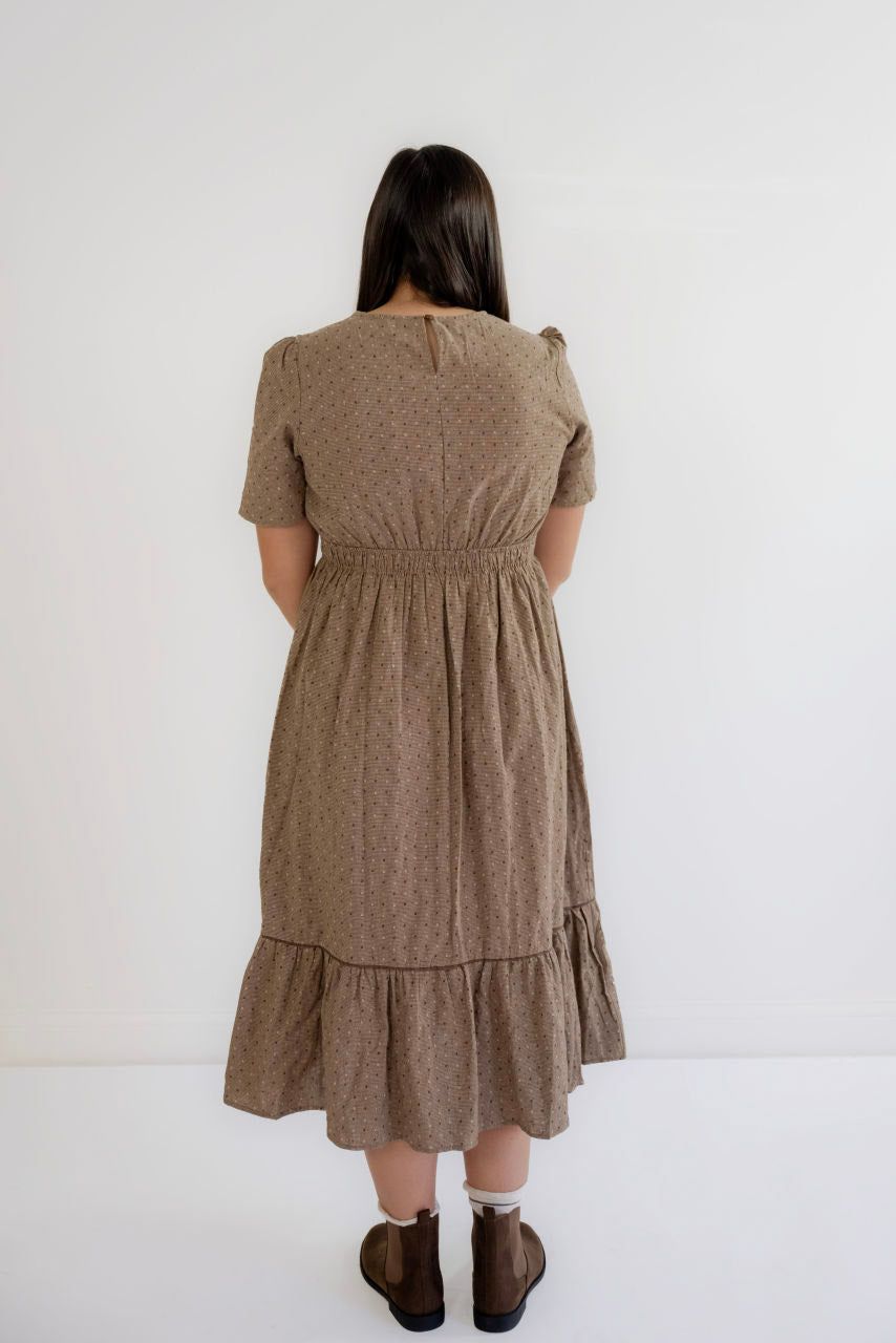 Wilson Houndstooth Dress in Chestnut - Wilson Houndstooth Dress in Chestnut - S - Salt and Honey
