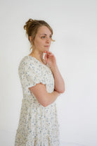 Karina Floral Midi Dress in Blue Fog Floral- FINAL SALE - Womens - Dresses