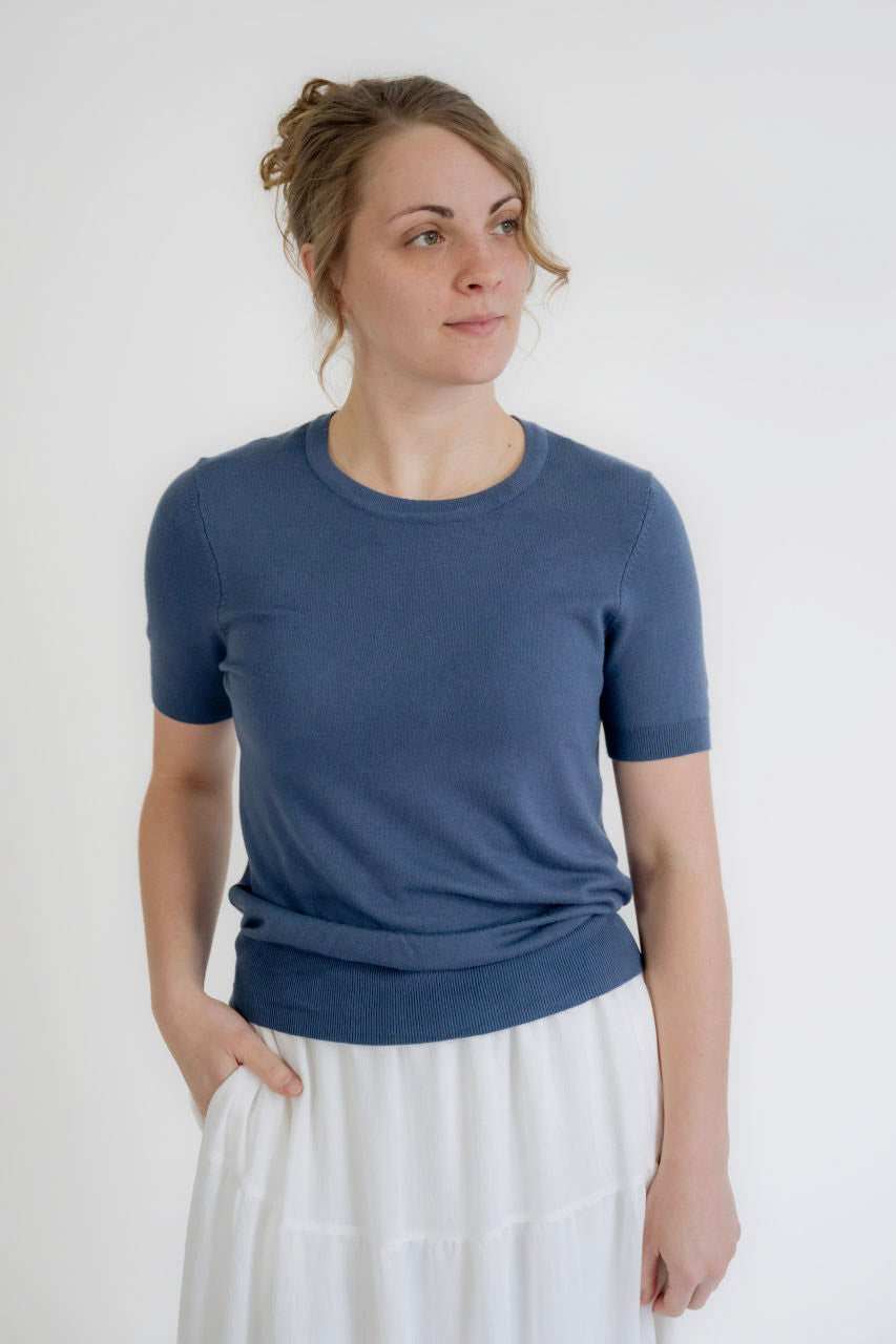 Sydney Knit Top in Deep Navy