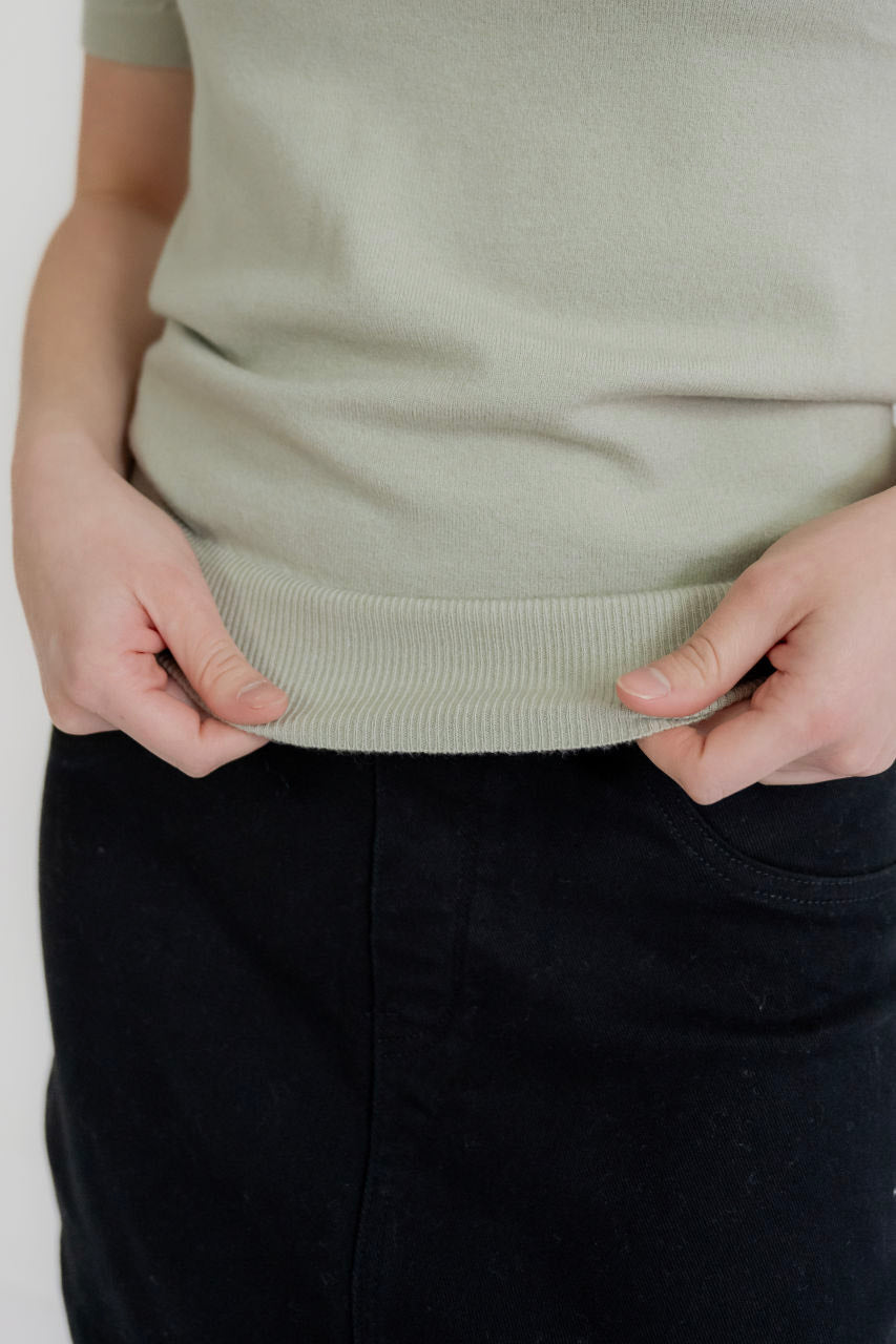 Mariel Knit Sweater Top in Sage