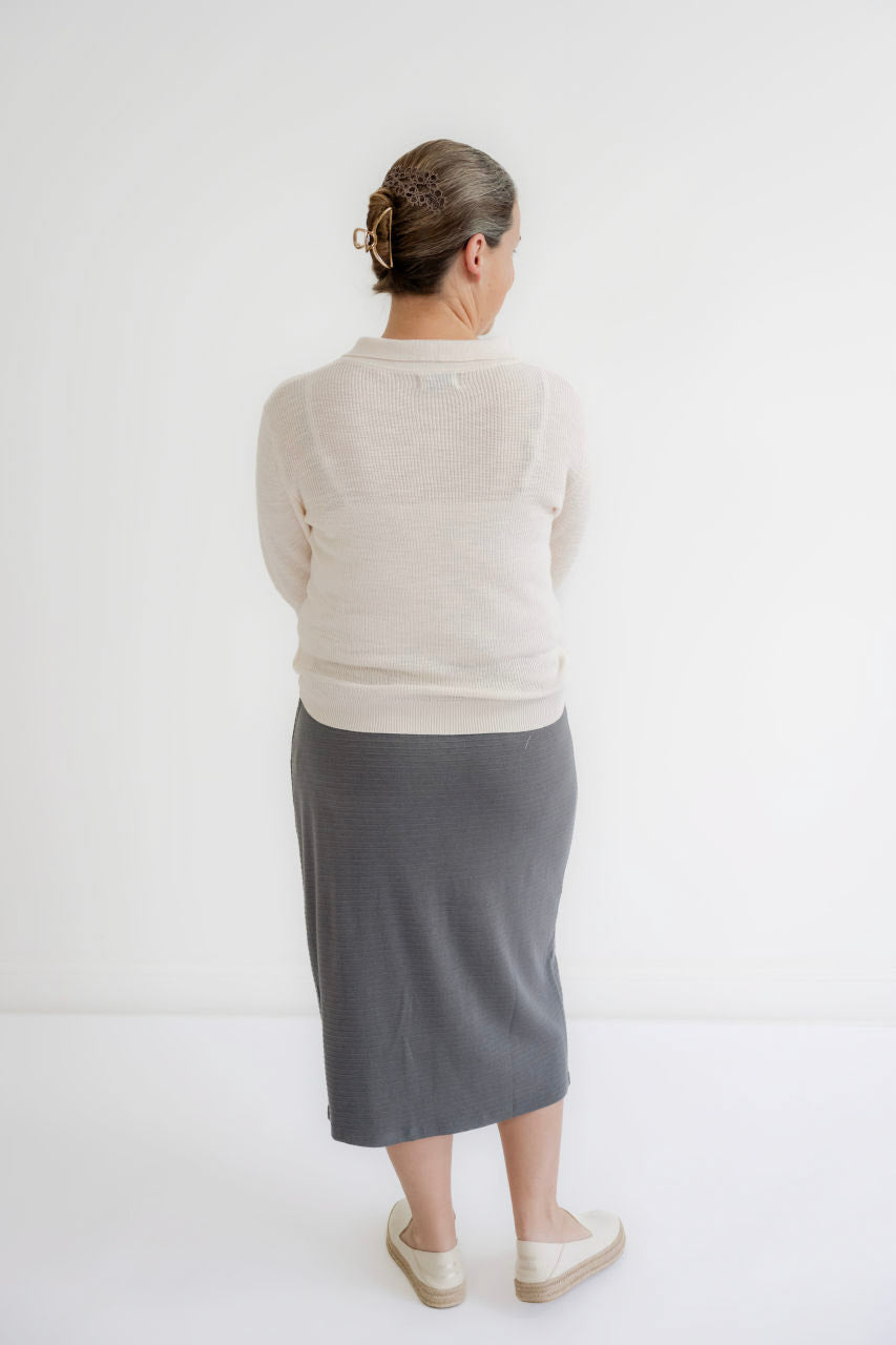Leona Lightweight Sweater Top in Ivory