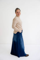 Londyn Denim Maxi Skirt in Dark Wash - Womens - Bottoms - Skirts