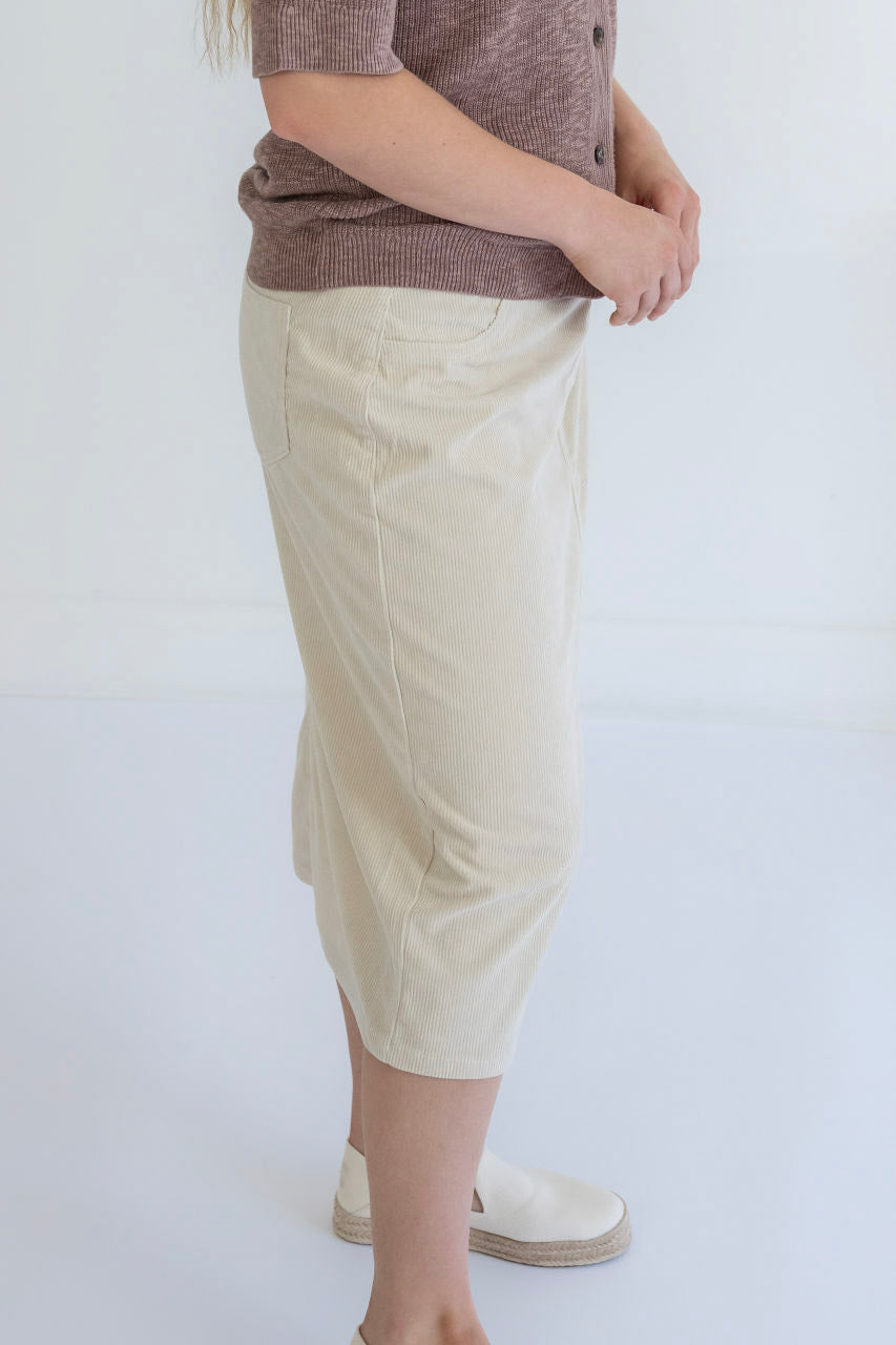 Remy Corduroy Skirt in Almond - Remy Corduroy Skirt in Almond - S - Salt and Honey