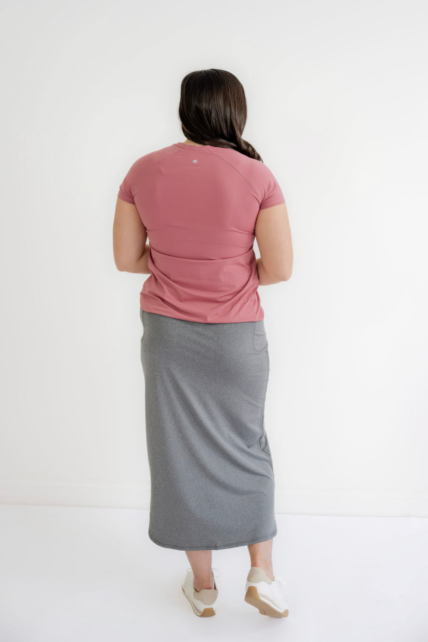 Laine Athletic Top in Antique Pink - Womens - Tops - Shirts