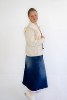 Tiffany Ruffled Denim Jacket in Cream - Tiffany Ruffled Denim Jacket in Cream - S - Salt and Honey