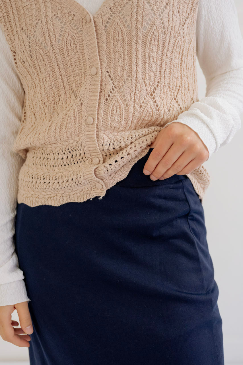 Clarise Knit Maxi Skirt in Navy - Clarise Knit Maxi Skirt in Navy - S - Salt and Honey