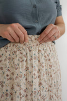 Marynn Floral Maxi Crinkle Skirt in Rosewood - Womens - Bottoms - Skirt