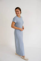 Elle Knit T-Shirt Dress in Sky Blue- FINAL SALE - Womens - Dresses