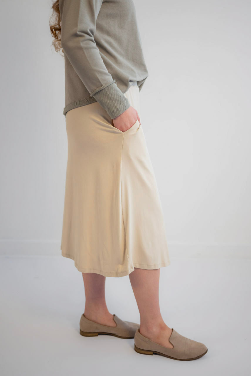 Brighton Knit Midi Skirt in Toasted Marshmallow