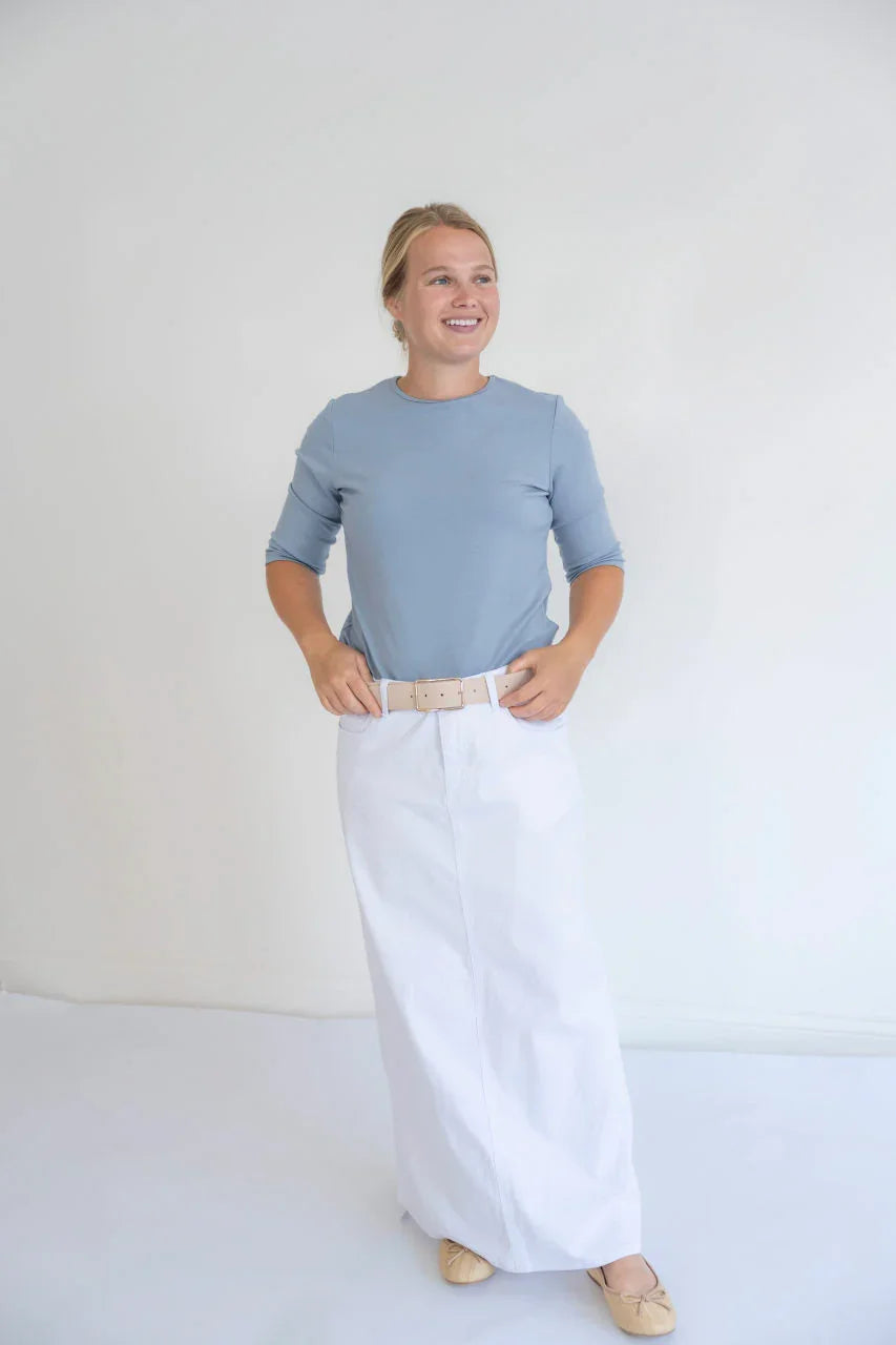 Solid Rectangle Buckle Belt in Natural - Solid Rectangle Buckle Belt in Natural - Default Title - Salt and Honey