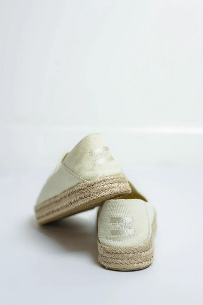 Toms Natural Twill Espadrille Slip-On Shoes - Toms Natural Twill Espadrille Slip-On Shoes - 5.5 - Salt and Honey