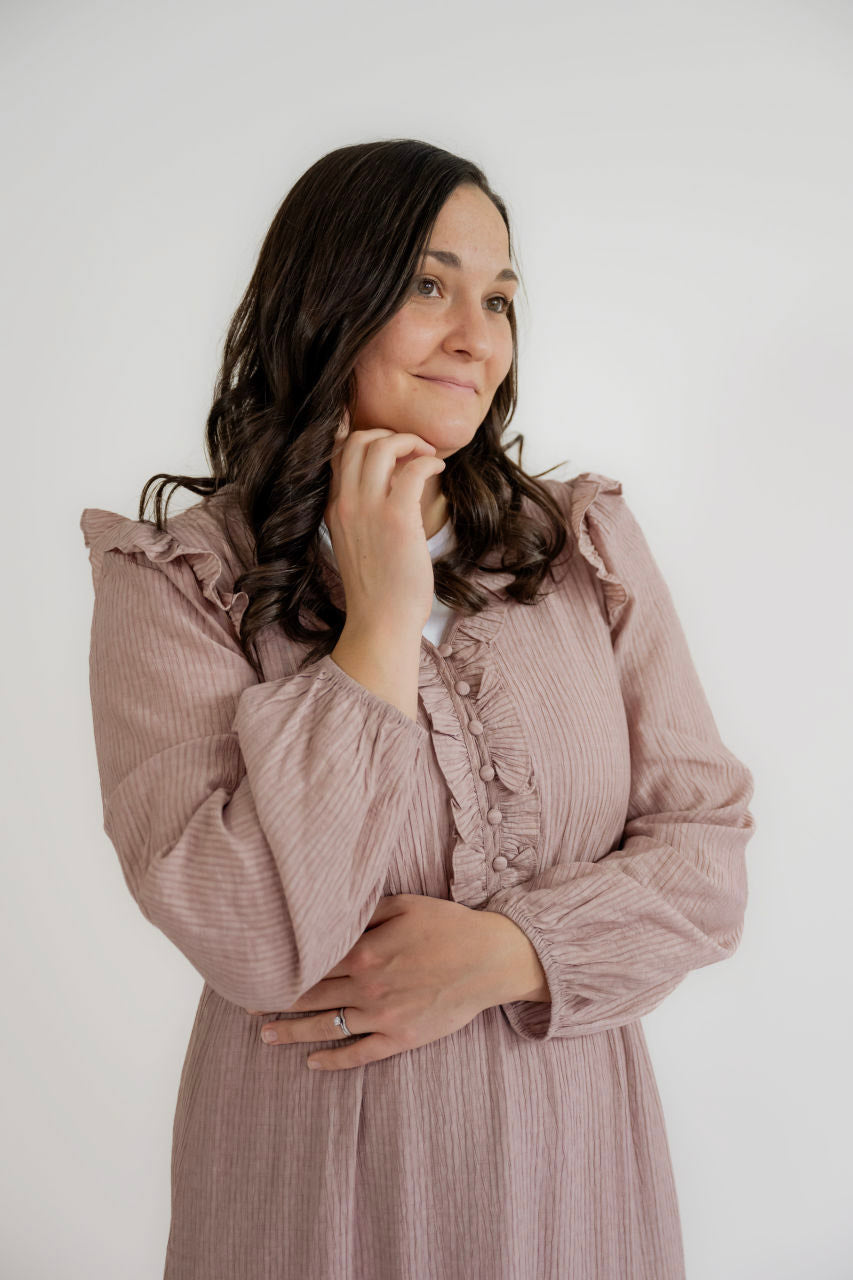Shaye Textured Midi Dress in Mauve- FINAL SALE - Womens - Dresses