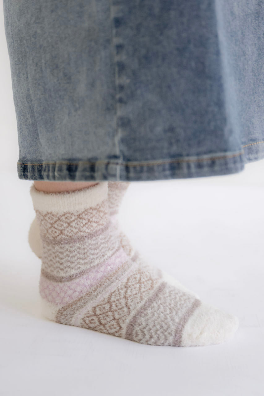 Cozy Fleece Thick Socks in Mauve