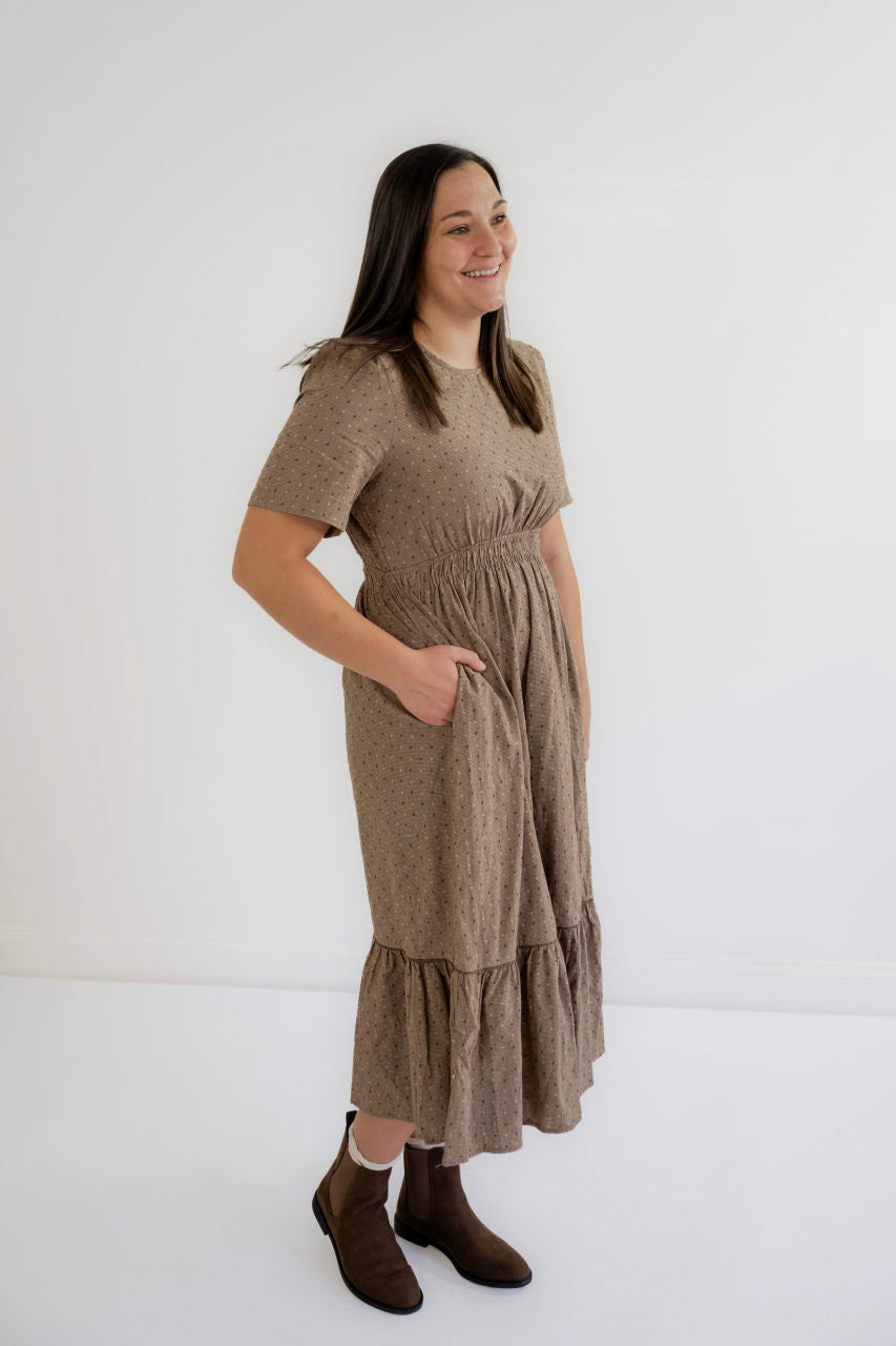 Wilson Houndstooth Dress in Chestnut- FINAL SALE S Wilson Houndstooth Dress in Chestnut- FINAL SALE S