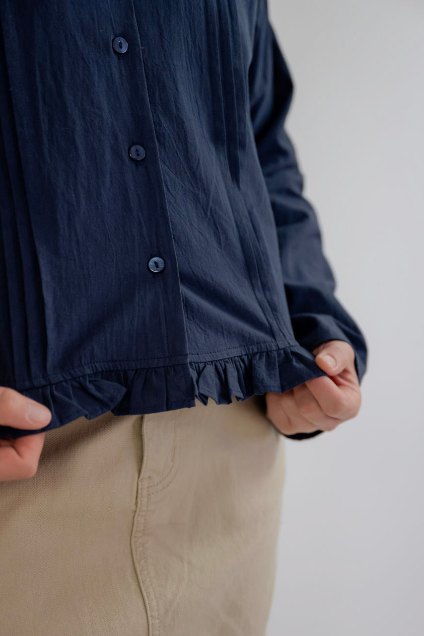 Junie Peter Pan Button Top in Midnight - Junie Peter Pan Button Top in Midnight - S - Salt and Honey