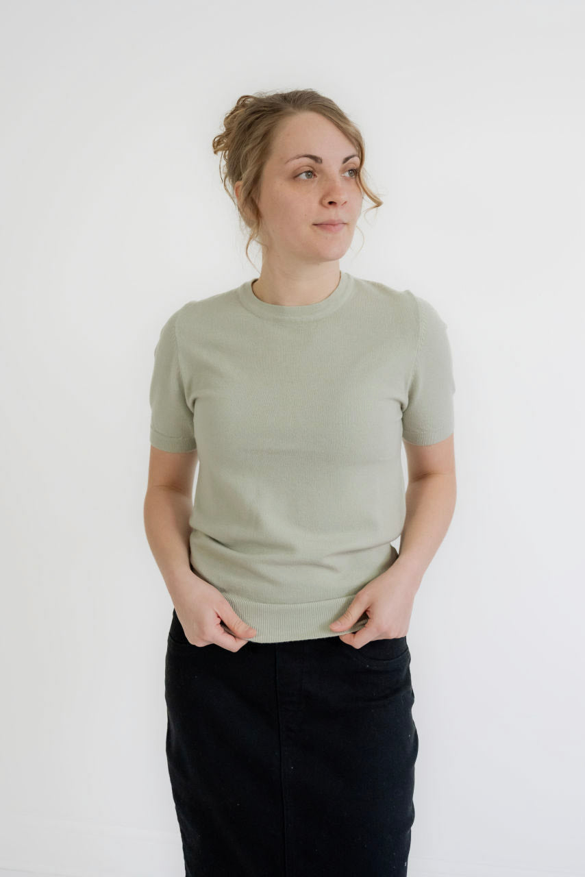 Mariel Knit Sweater Top in Sage