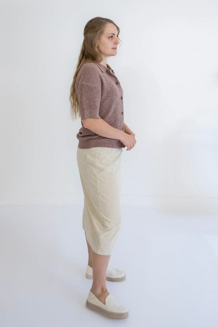 Remy Corduroy Skirt in Almond - Remy Corduroy Skirt in Almond - S - Salt and Honey