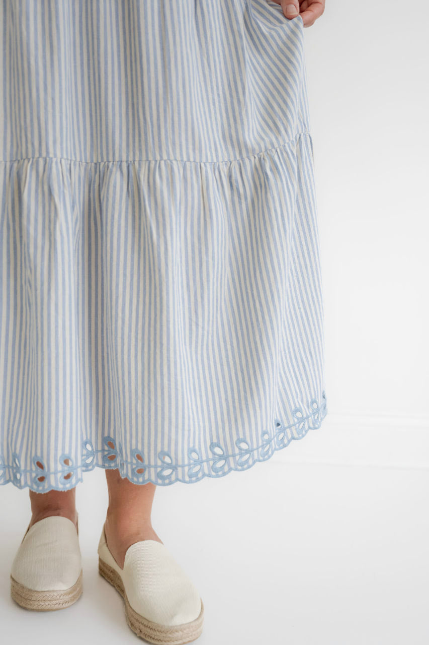 Sawyer Striped Maxi Skirt in Slate Blue - Womens - Bottoms - Skirts