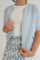Gracie Textured Cardigan in Sky Blue - Womens - Outerwear - Cardigans