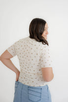 Leigh Floral Knit Top in Cream - Womens - Tops - Shirts
