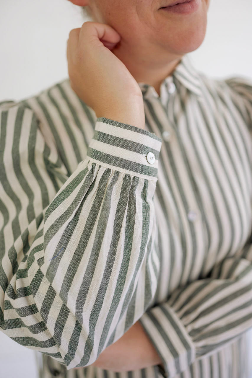 Raleigh Striped Midi Dress in Spruce - FINAL SALE - Raleigh Striped Midi Dress in Spruce - FINAL SALE - S - Salt and Honey