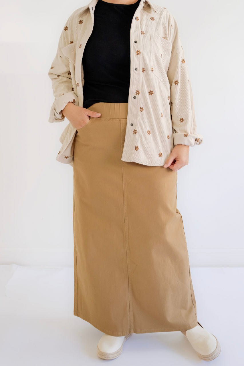 Emma Maxi Skirt in Khaki- FINAL SALE - Womens - Bottoms - Skirts