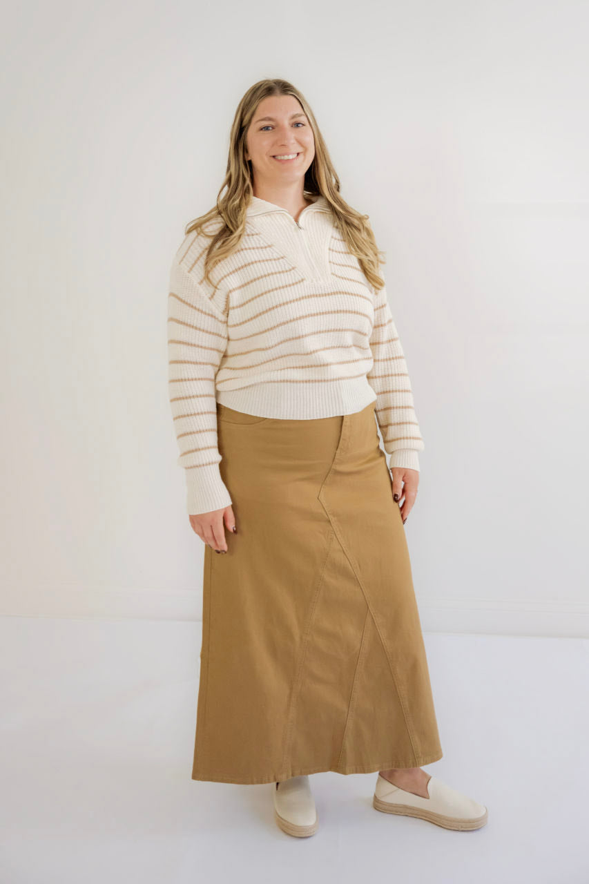 Emersyn Maxi Skirt in Khaki - Emersyn Maxi Skirt in Khaki - S - Salt and Honey