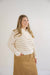 Nola Half Zip Striped Jacket in Taupe - Nola Half Zip Striped Jacket in Taupe - S - Salt and Honey